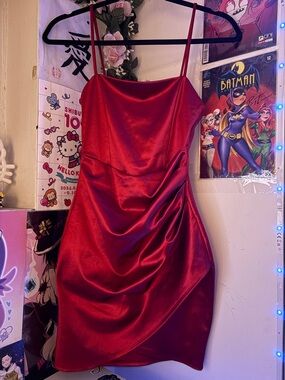 Windsor Red Satin Slip Mini Dress